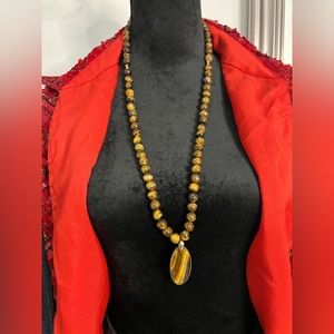 Long tigers eye necklace